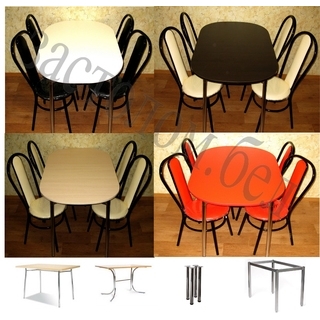 Обеденная группа Идеал: обеденный стол овальный + 4 стула. Выбор размера и цвета.