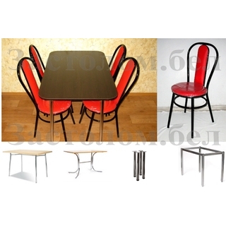 Обеденная группа. Стол обеденный со скосом Венге + 4 стула Оптимус. Выбор размера и цвета.