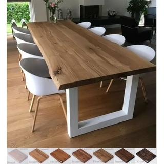 Деревянный стол из ЦЕЛЬНО и ШИРОКОЛАМЕЛЬНОГО массива ДУБА на цельносварной раме серии "П" Деревянный стол из ЦЕЛЬНО и ШИРОКОЛАМЕЛЬНОГО массива ДУБА на цельносварной раме серии "П"