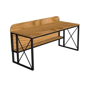 Письменный стол с полкой из массива дуба, постформинга или ЛДСП на цельносварном подстолье с выбором цвета ножек и столешницы Письменный стол с полкой из массива дуба, постформинга или ЛДСП на цельносварном подстолье с выбором цвета ножек и столешницы