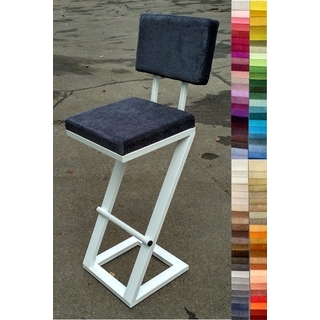 Барный стул на металлокаркасе "Стул Зет М со спинкой" белый. ВЫБОР цвета и размера!