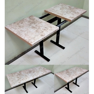 САМЫЙ УДОБНЫЙ раздвижной стол на цельно сварном подстолье серии "Н" из постформинга (пластик), ЛДСП или массива дуба с выбором размера и цвета