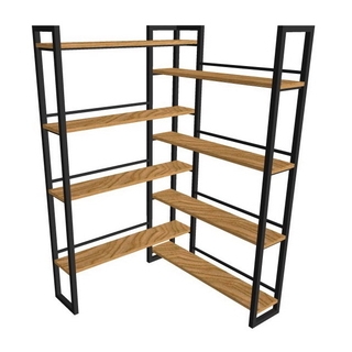 Стеллаж металлический угловой с полками из ДУБА или ЛДСП. Выбор размера и цвета