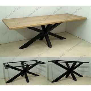 Раздвижной стол на цельносварном подстолье серии "Ж" из постформинга (пластик), ЛДСП или массива дуба с выбором размера и цвета