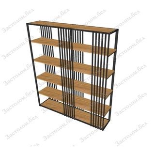 Стеллаж металлический "Лайн-2" с полками из ДУБА, ЛДСП или постформинга. Выбор размера и цвета 