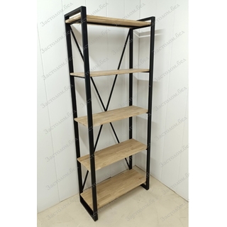 Стеллаж металлический "ОХ" с полками из ДУБА, ЛДСП или постформинга. Выбор размера и цвета