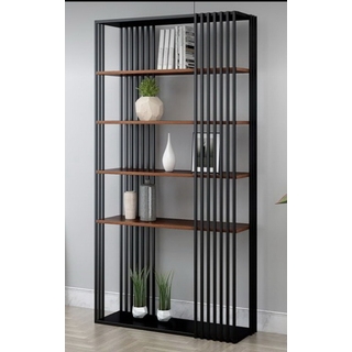 Стеллаж металлический "Лайн" с полками из массива ДУБА или ЛДСП. Выбор размера и цвета